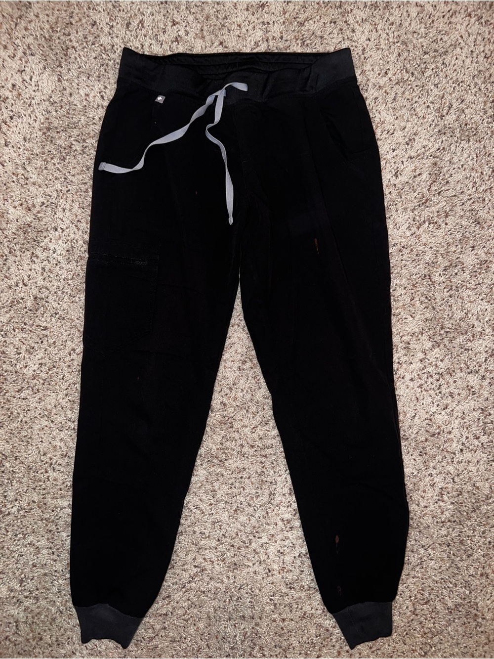 Figs Women's Black Joggers with Light Gray Drawstring